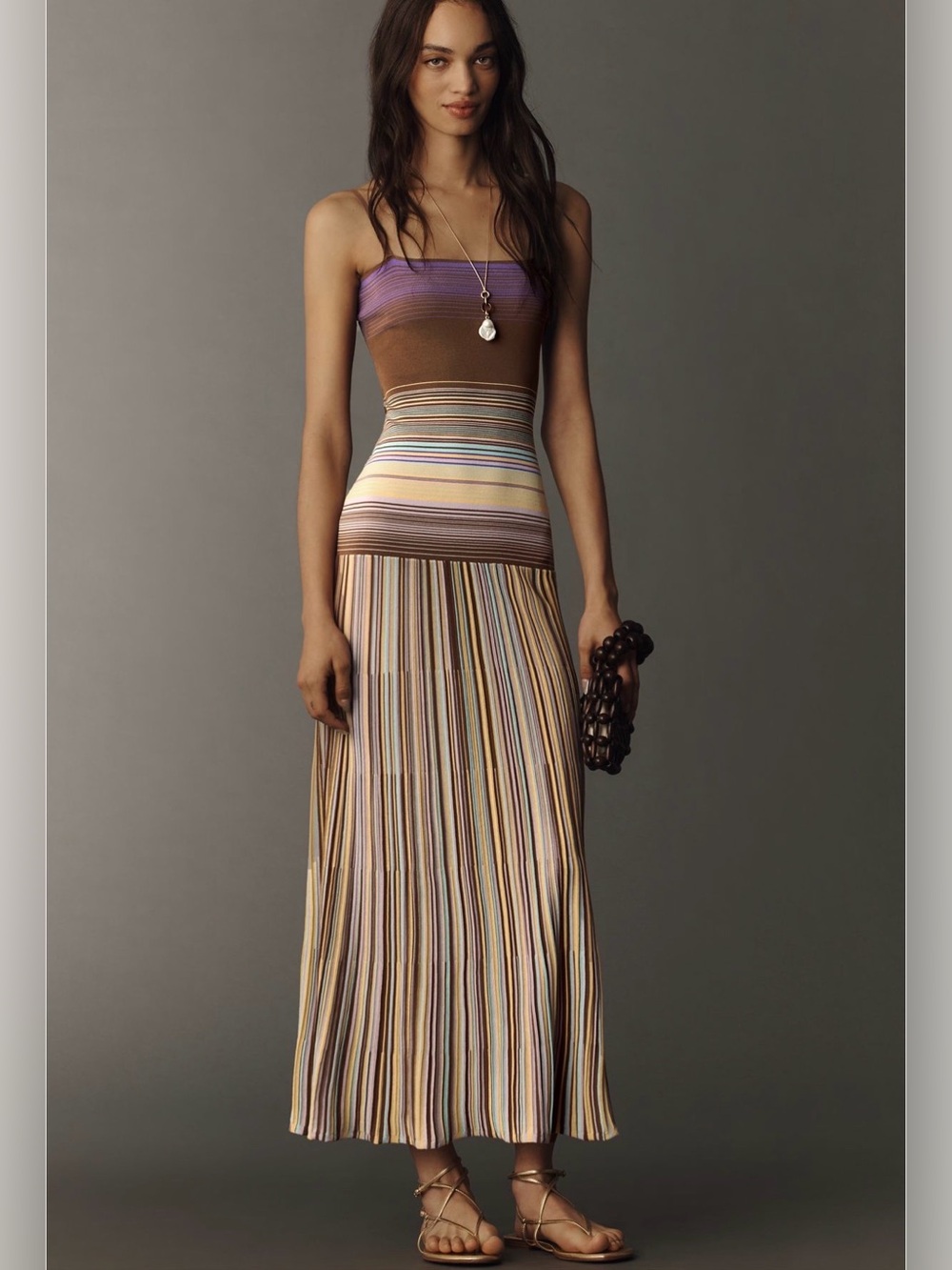 Faithful the brand.Striped Knit Maxi Dress with drop waist